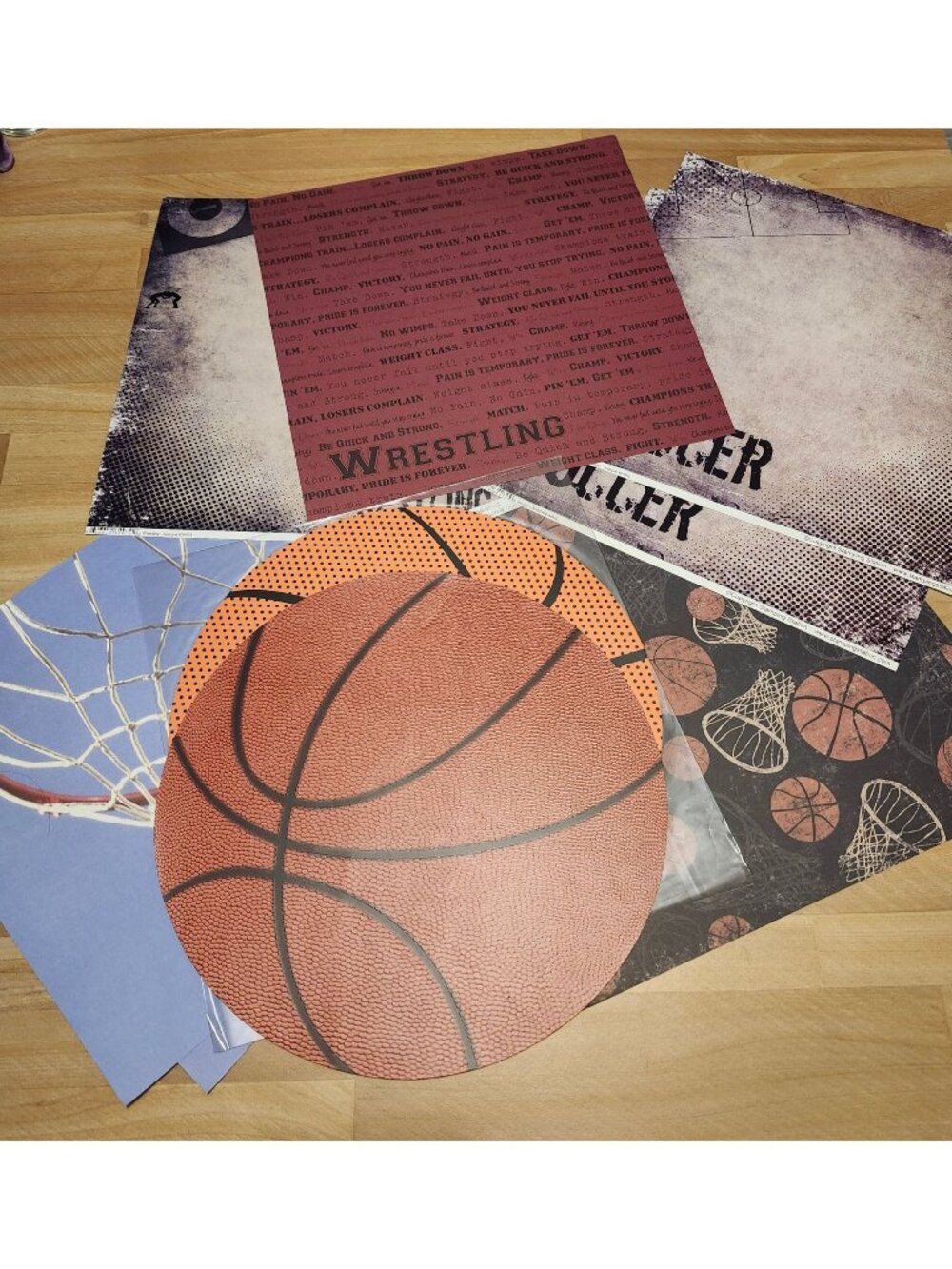 Sports Theme Scrapbook Paper Bundle 9 Pages 12x12"